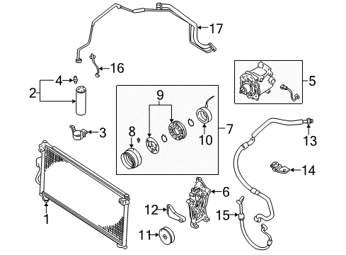 2001 Mitsubishi Galant A/C Condenser, Compressor & Lines Coil-Air Conditioning Clutch Diagram for MR500241