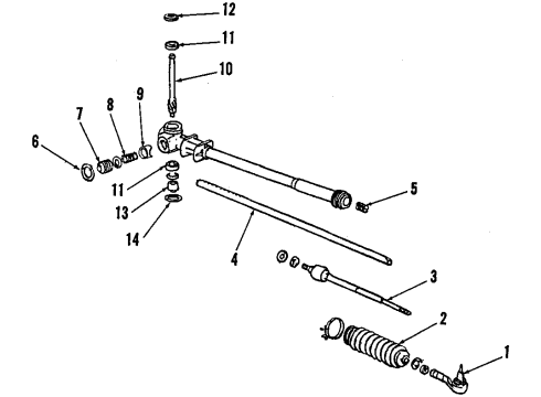 1985 Honda Civic Steering Column & Wheel, Steering Gear & Linkage Dust Seal, Tie Rod Diagram for 53537-SB2-020