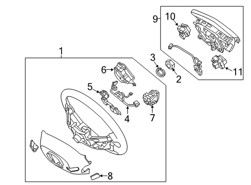 2013 Hyundai Equus Cruise Control System Module Assembly-Automatic Cruise Diagram for 96400-3M200