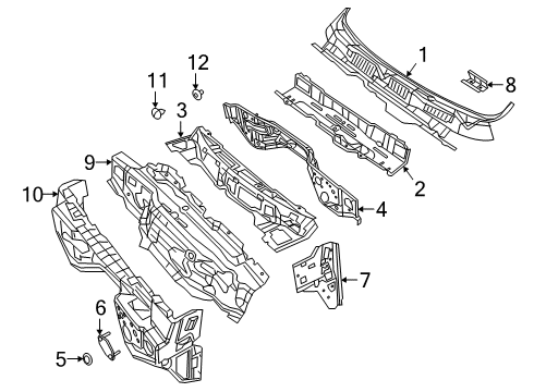 2019 Ram 2500 Cab Cowl SILENCER-Dash Panel Diagram for 68363215AD