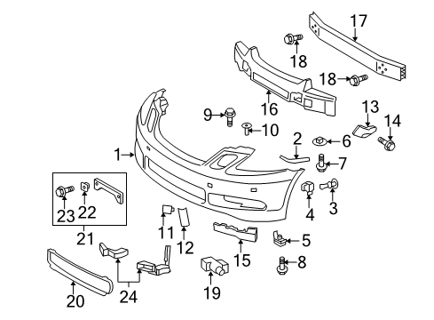 2007 Lexus GS430 Front Bumper Duct Sub-Assy, Cool Air Intake, No.3 Diagram for 53209-30270