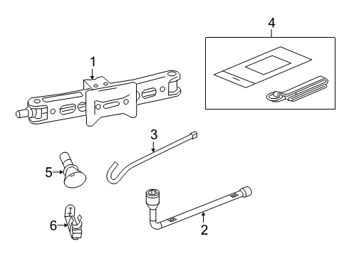 2021 Honda Passport Jack & Components Belt, Tire Fastener Diagram for 89335-TP6-A00