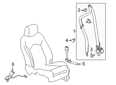 2020 Buick Enclave Seat Belt Buckle End Diagram for 84572015