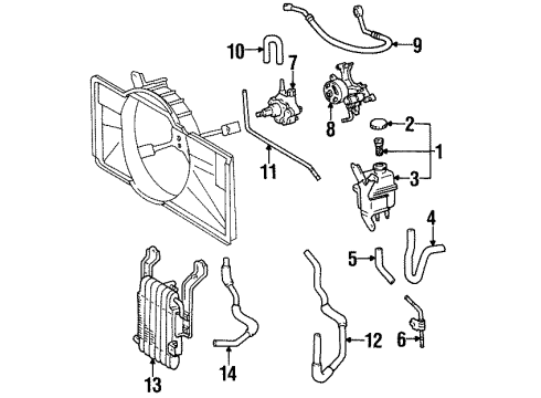 1993 Lexus SC400 Oil Cooler Hose, Hydraulic Motor Pressure Diagram for 16927-50020