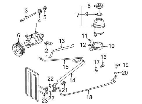 2000 BMW 540i P/S Pump & Hoses, Steering Gear & Linkage Bracket, Oil Carrier Diagram for 32411141795