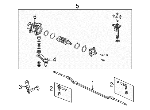 2002 GMC Yukon P/S Pump & Hoses, Steering Gear & Linkage Gear Assembly Diagram for 26082140
