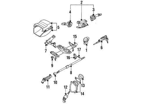 1999 Toyota Celica Steering Column Housing & Components, Shaft & Internal Components, Shroud, Switches & Levers Combo Switch Diagram for 84310-2L680