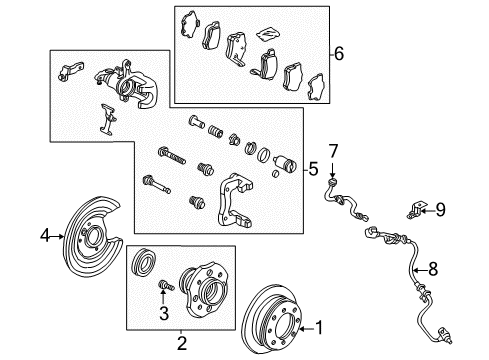 2005 Acura TSX Anti-Lock Brakes Splash Guard, Right Rear Diagram for 43253-SEA-000