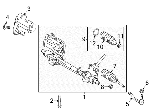 2017 Ford Edge Steering Column & Wheel, Steering Gear & Linkage Boot Diagram for DG9Z-3K661-A