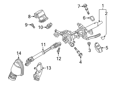 2022 Toyota Corolla Steering Column Assembly Motor Diagram for 89650-12K20