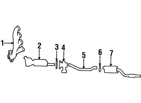 2002 Ford Crown Victoria Exhaust Components Muffler Diagram for F8AZ-5230-BB