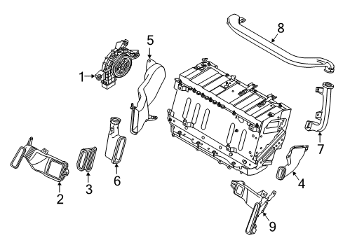 2017 Infiniti Q50 Blower Duct-Battery Inlet Diagram for 96731-4GA0A