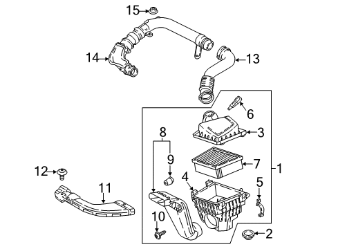 2020 Ford EcoSport Air Intake Inlet Duct Diagram for GN1Z-9C623-A