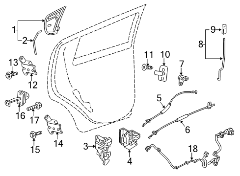 2015 Chevrolet Spark Rear Door - Lock & Hardware Latch Diagram for 95967086