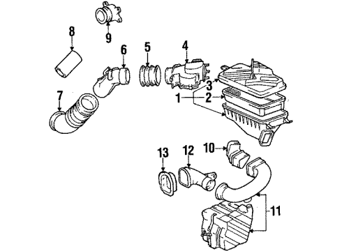1988 Toyota Celica Air Intake Cover Diagram for 17705-74100