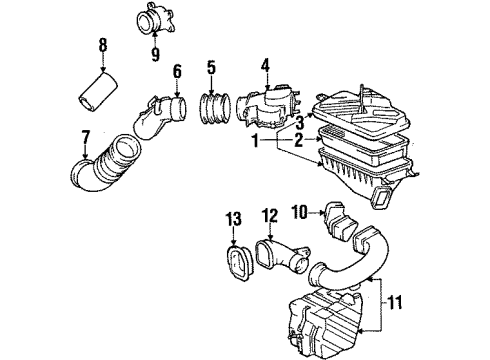 1988 Toyota Celica Air Intake Hose Diagram for 17884-74010