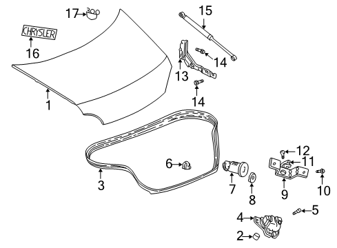2000 Chrysler 300M Trunk Switch-Deck Lid Alarm Diagram for 4608287AB