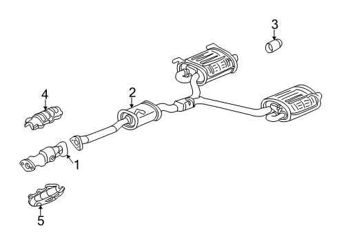 2007 Honda S2000 Exhaust Components Muffler Set, Exhuast Diagram for 18030-S2A-A51