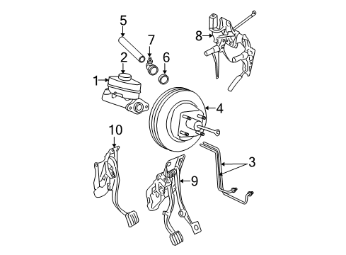 2002 Ford Explorer Hydraulic System Brake Tube Diagram for 1L2Z-2N050-AA