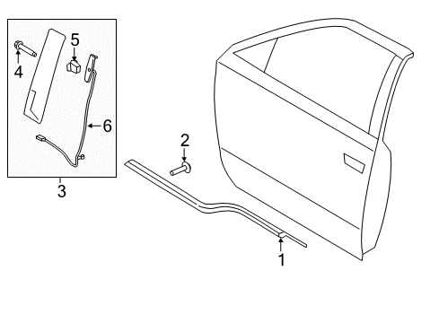 2018 Ford F-150 Exterior Trim - Front Door Applique Diagram for FL3Z-1520555-CB