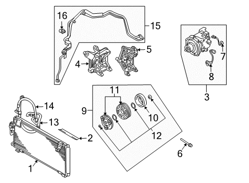 2003 Chrysler Sebring A/C Condenser, Compressor & Lines Valve-A/C Line Diagram for 5264638