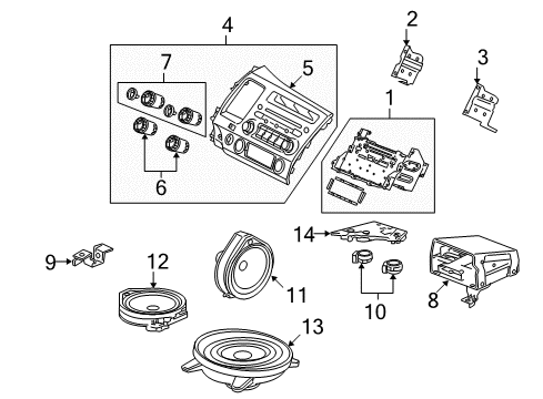 2011 Honda Civic Sound System Bracket, Radio (Driver Side) Diagram for 77256-SNA-A00
