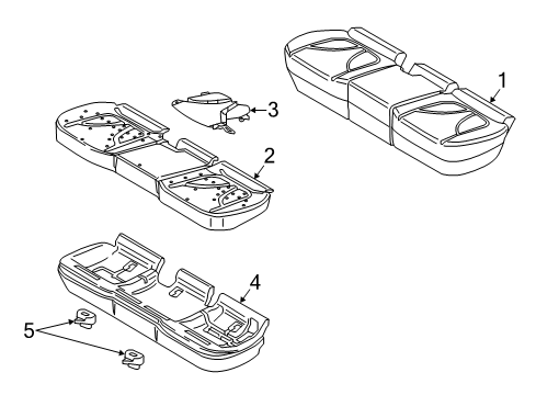 2019 Lincoln Nautilus Rear Seat Components Seat Cushion Pad Diagram for FA1Z-5863840-F