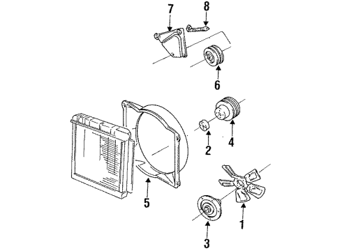 1993 Dodge B250 Cooling Fan, Belts & Pulleys SHROUD-Fan Diagram for 52027864