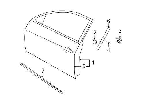 2009 Nissan Maxima Front Door Door-Front, RH Diagram for H0100-9N0MA