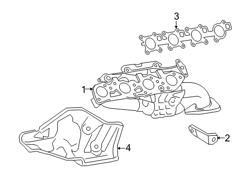 2018 Toyota Land Cruiser Exhaust Manifold Exhaust Manifold Diagram for 17150-38010