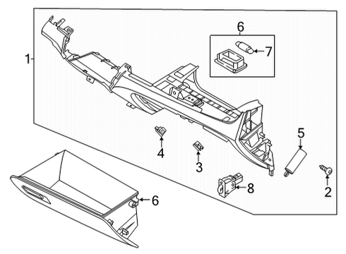 2022 Kia Seltos Glove Box Bezel-Glove Box STRI Diagram for 84763Q5000