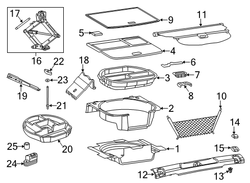 2014 Jeep Cherokee Interior Trim - Rear Body Push Pin Diagram for 6509244AA