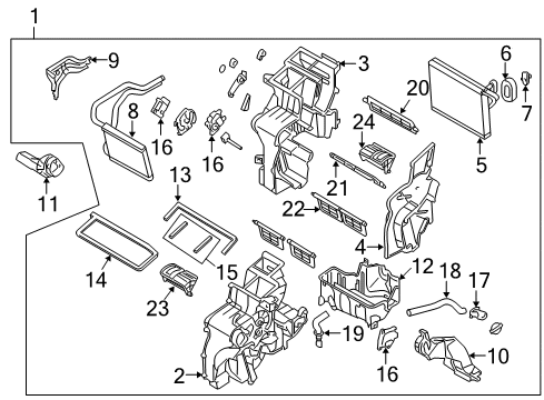 2011 Hyundai Tucson Air Conditioner Core Assembly-Heater Diagram for 971382S000