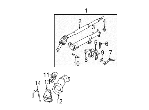 2003 Nissan Maxima Steering Column & Wheel, Steering Gear & Linkage Column Assy-Steering, Upper Diagram for 48810-6Y310