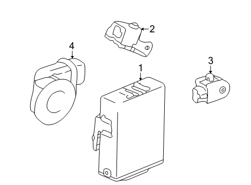 2002 Lexus LS430 Electrical Components Buzzer, Clearance Warning, No.2 Diagram for 89343-50030