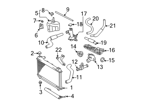 2006 Toyota Solara Radiator & Components Radiator Assembly Diagram for 16410-AZ044