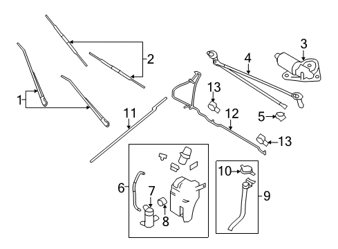 2013 Ford E-350 Super Duty Wiper & Washer Components Motor Diagram for LC2Z-17508-A