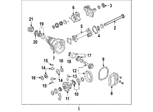 2010 Hummer H3T Front Axle, Axle Shafts & Joints, Differential, Drive Axles, Propeller Shaft Side Bearings Diagram for 20801812