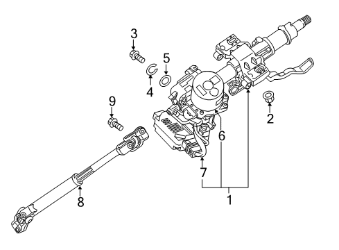 2019 Hyundai Ioniq Steering Column & Wheel, Steering Gear & Linkage Controller Assembly-Mdps Diagram for 56340-G7000