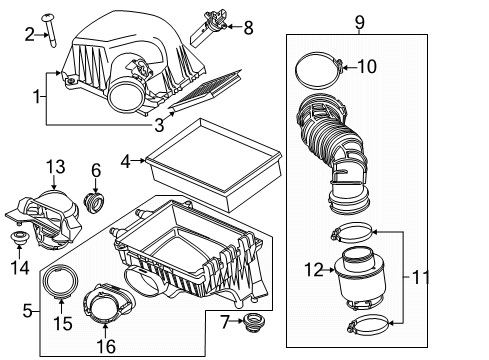 2016 Buick Encore Air Intake Intake Duct Diagram for 95143260