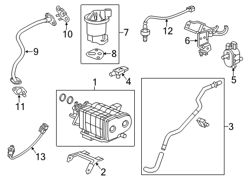 2014 Honda Civic Powertrain Control Pipe, Canister Drain Diagram for 17743-TR0-A11