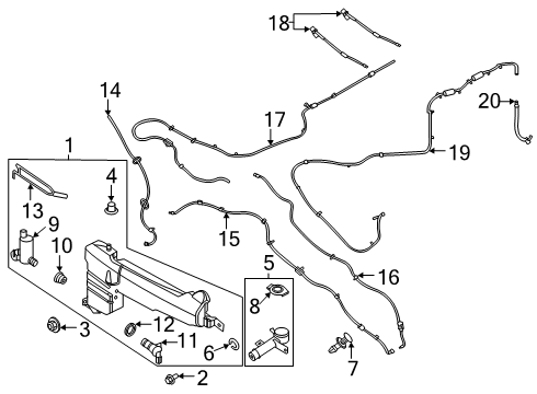 2021 Ford Explorer Wipers Wiper Arm Diagram for LB5Z-17527-A