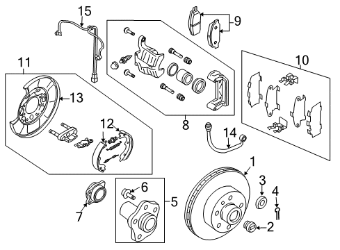 2007 Infiniti FX35 Anti-Lock Brakes Sensor Assembly-Anti SKID, Front R Diagram for 47910-CG00A