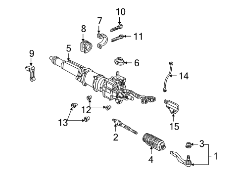 1991 Acura NSX Steering Column & Wheel, Steering Gear & Linkage Cable, Steering Gear Box Ground Diagram for 53611-SL0-A00