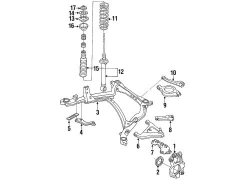 1991 Nissan 240SX Rear Suspension Components, Lower Control Arm, Upper Control Arm, Stabilizer Bar Spring-Rear Suspension Diagram for 55020-50F02