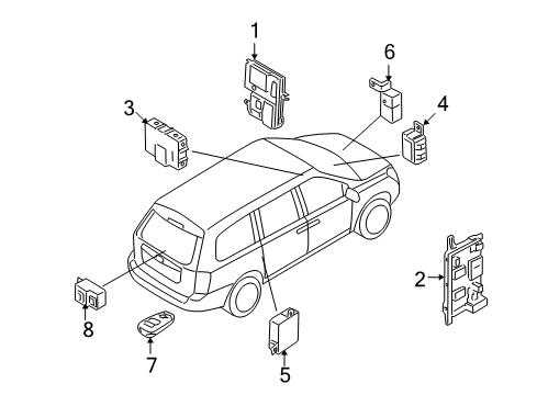 2008 Hyundai Entourage Electrical Components Junction Box Assembly-Instrument Panel Diagram for 91954-4D100-FFF