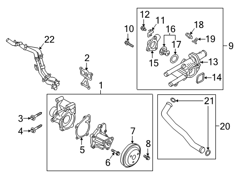 2018 Hyundai Tucson Powertrain Control Fitting-Coolant Inlet Diagram for 25630-2GGB0