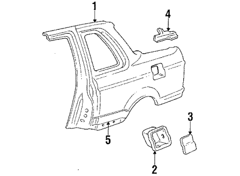 1987 Honda Prelude Quarter Panel & Components Cable, Fuel Lid Opener Diagram for 73240-SB0-671