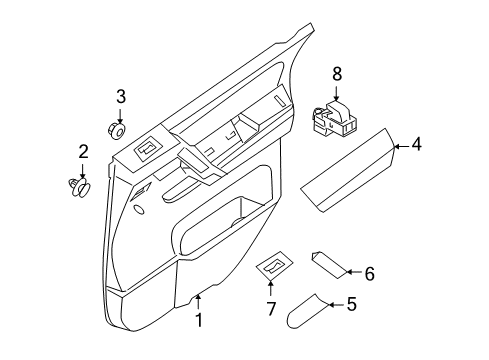 2009 Infiniti QX56 Rear Door Rear Door Armrest, Right Diagram for 82940-ZQ10D