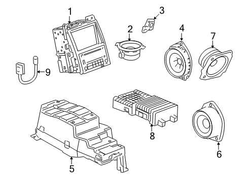 2012 Cadillac Escalade Sound System Front Door Speaker Diagram for 15905042